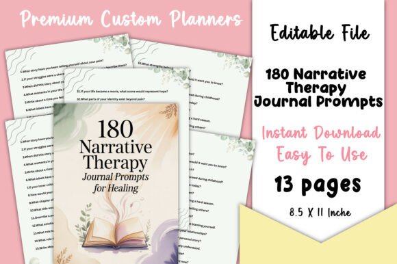 180 Narrative Therapy Journal Prompts for Healing and Self-Discovery