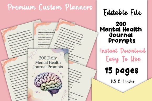 200 Mental Health Journal Prompts: A Versatile Tool for Self-Reflection and Growth