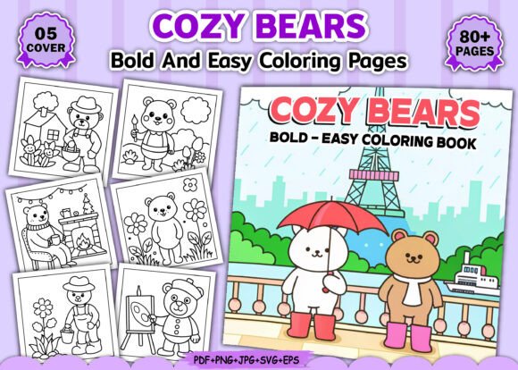 Cozy Bear Coloring Pages Bold and Easy: A Creative Escape for All Skill Levels
