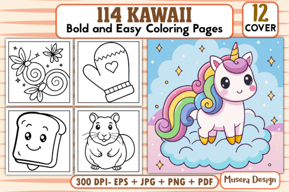 Cute and Easy Kawaii Coloring Pages