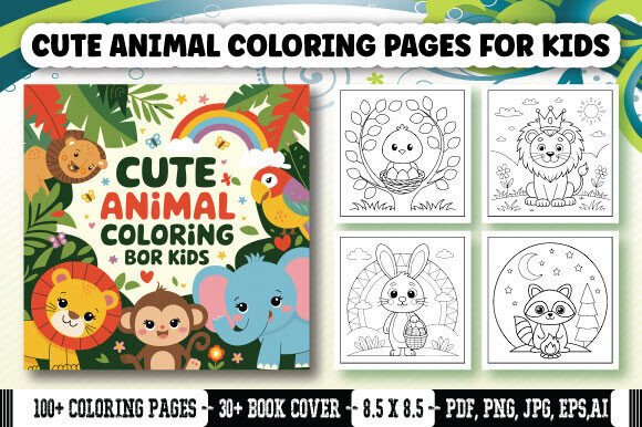 Cute Animals Coloring Book for Kids – A Creative and Educational Tool for All Ages