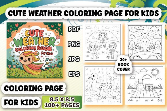 Cute Weather Coloring Page for Kids – A Fun and Educational Activity for All Ages