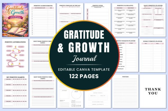 Gratitude Growth Journal KDP Interiors: A Mindful Tool for Daily Positivity