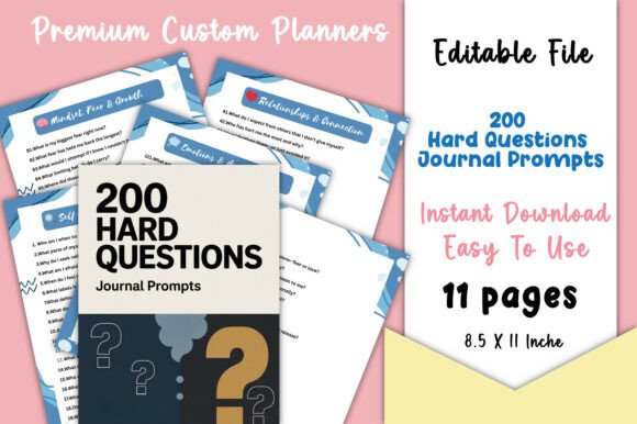 Unlocking Self-Discovery with 200 Hard Questions Journal Prompts