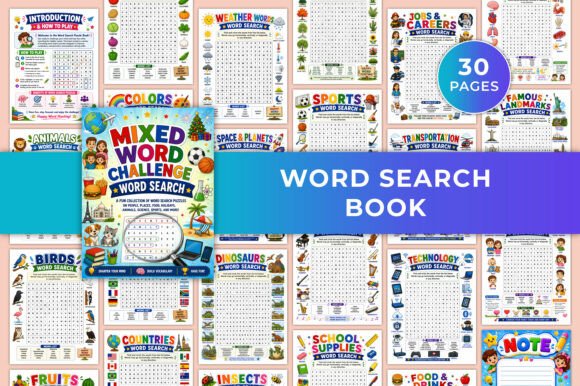 Word Search Book KDP Interiors Graphic
